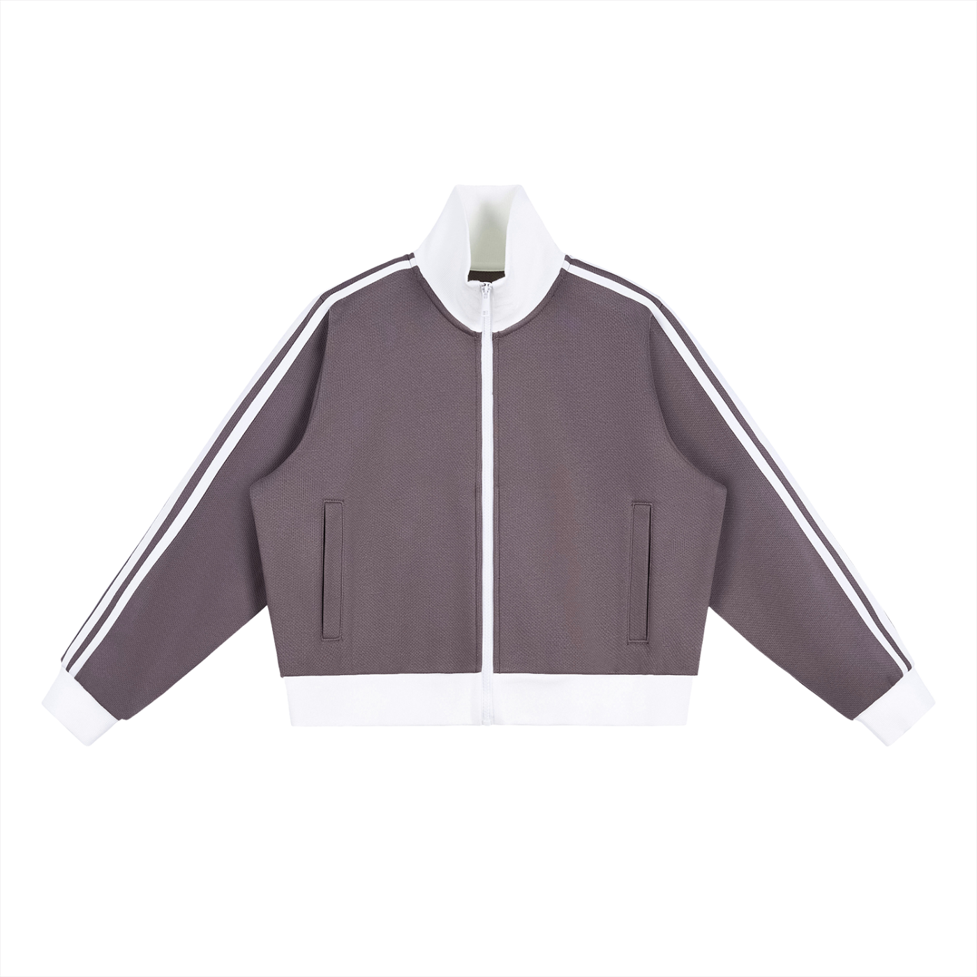 all,arcaprl,arcadia apparel,arcadia,contrast,side stripe,fleece,cropped,track,jacket