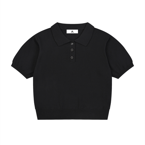 all,arcaprl,womens,women,womans,woman,knit,cotton,polo,shirt,upper,body,half,button,boxy