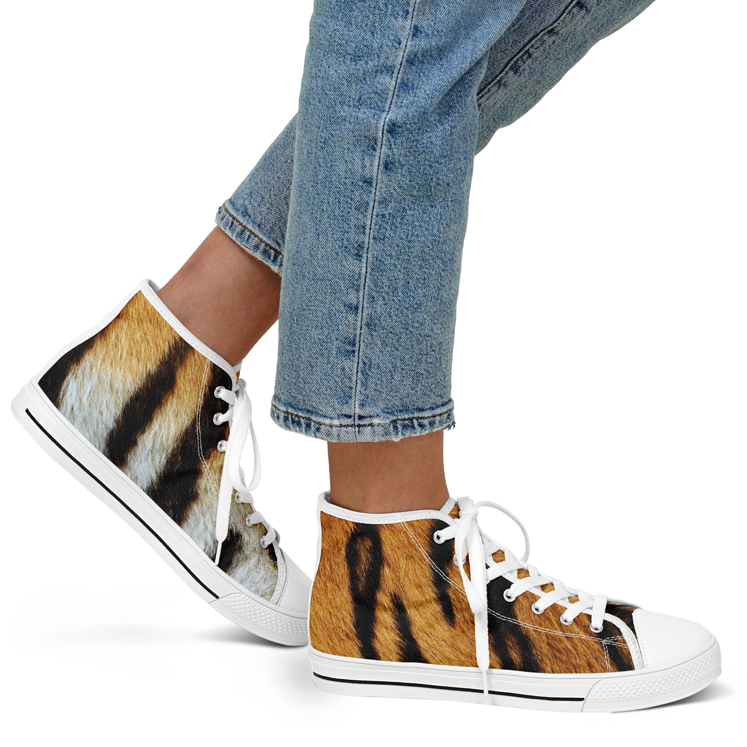 SNE4K | high top | tiger stripes | white details