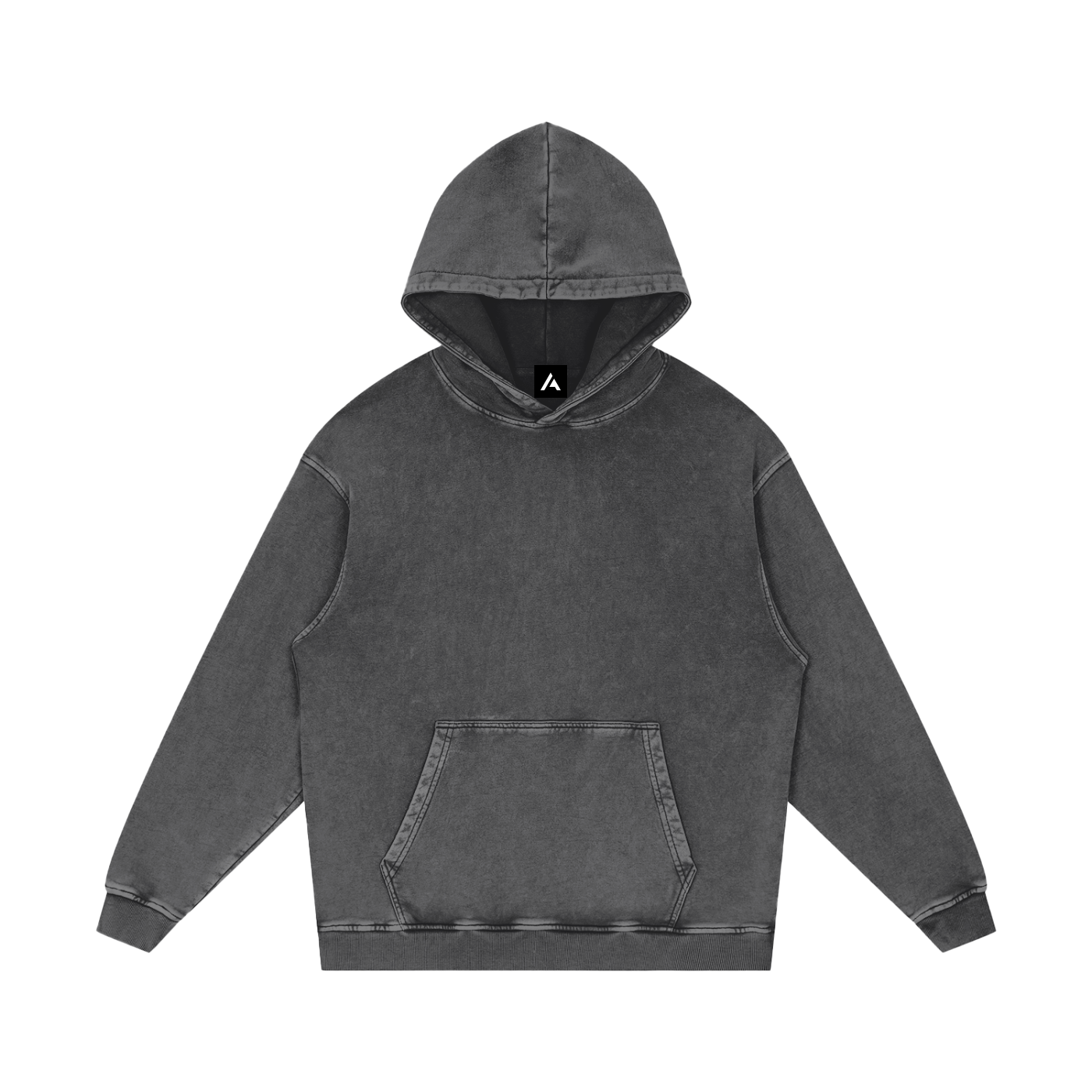 M | SNOW WASHED LOOSE COTTON HOODIE | no logo - Arcadia Apparel