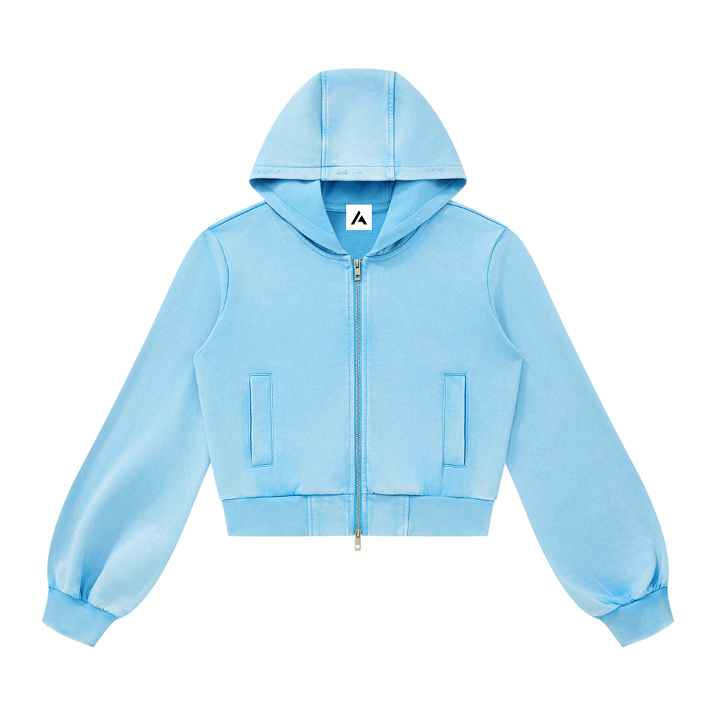 W | vintage wash full zip hoodie