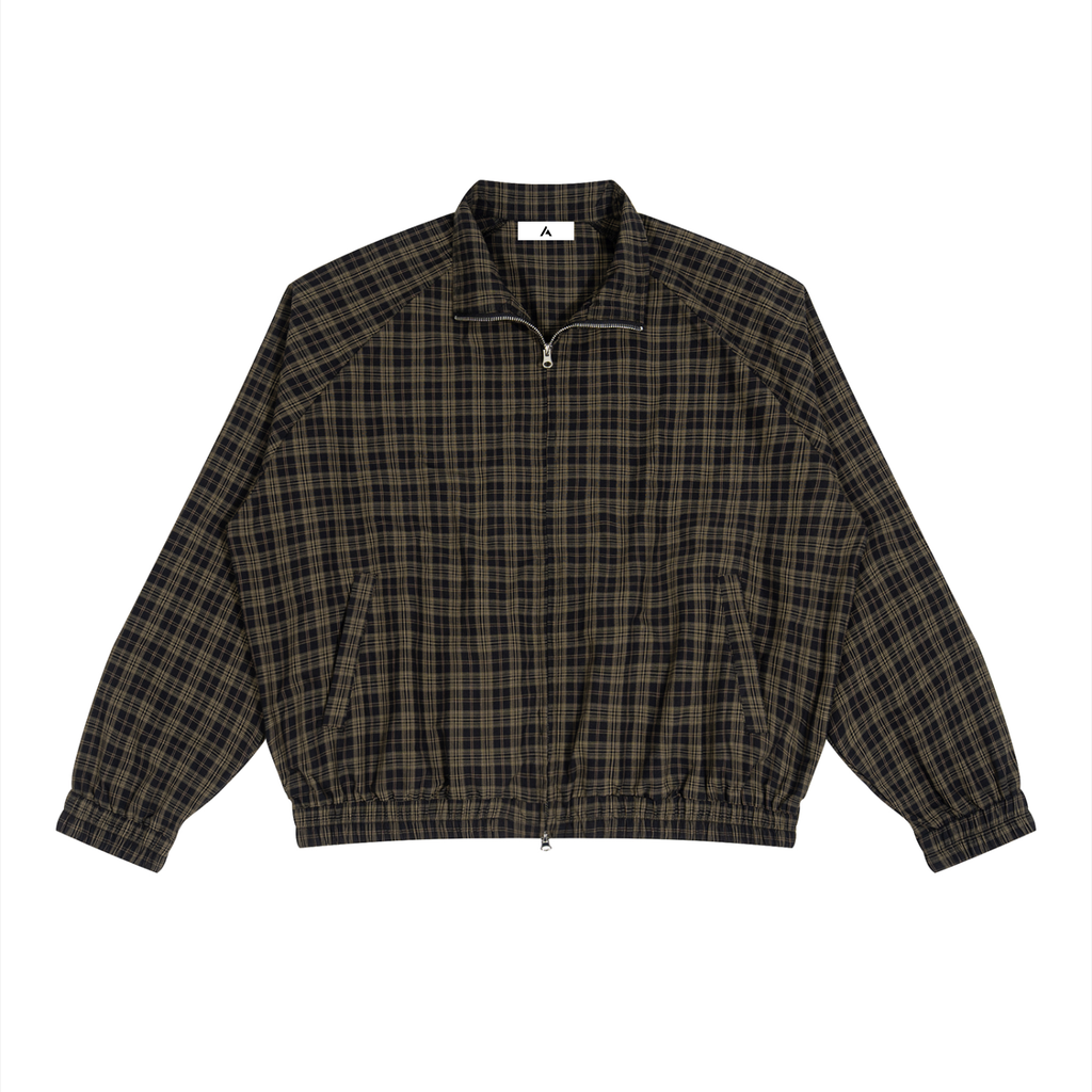 Unisex Plaid Full-Zip Track Jacket