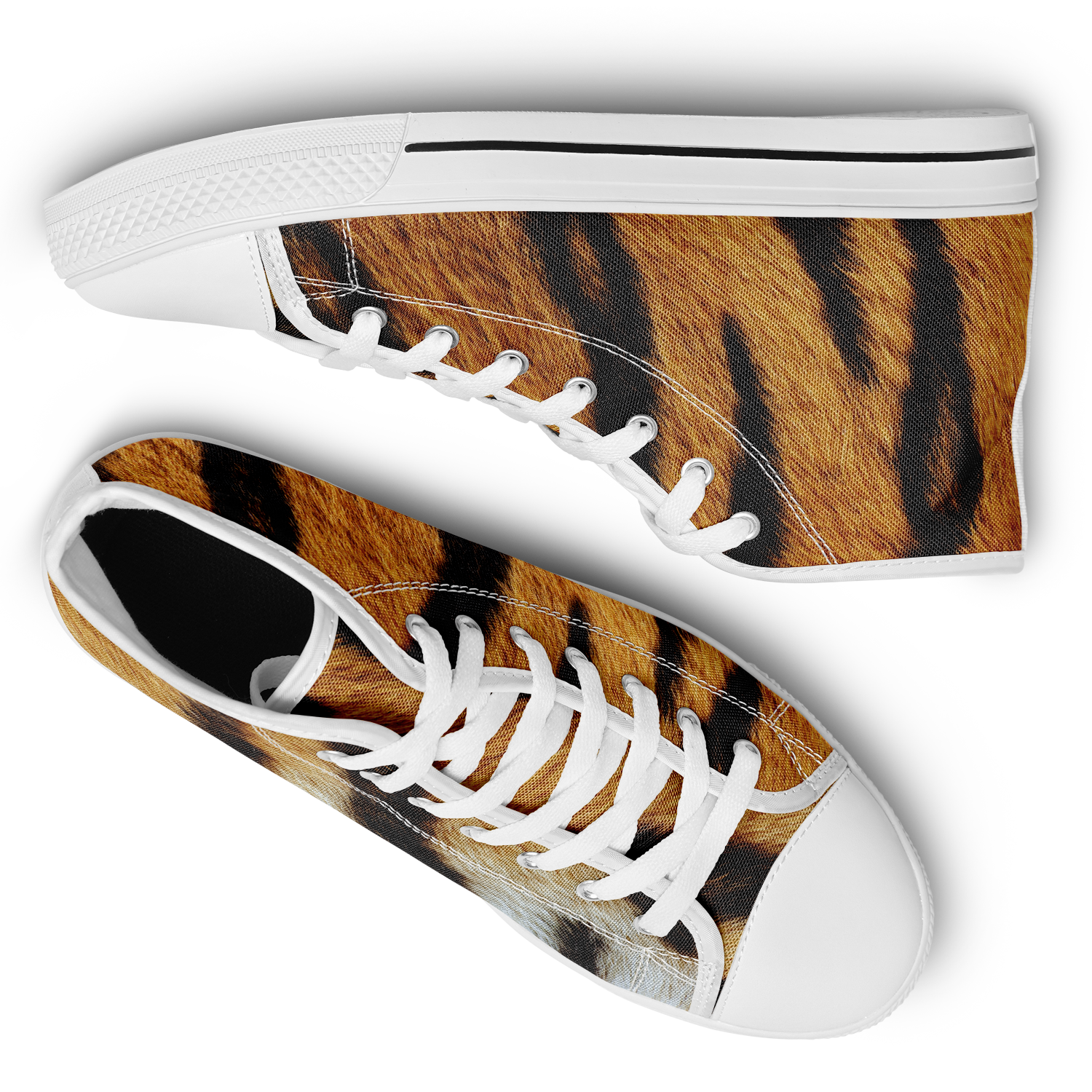 SNE4K | high top | tiger stripes | white details
