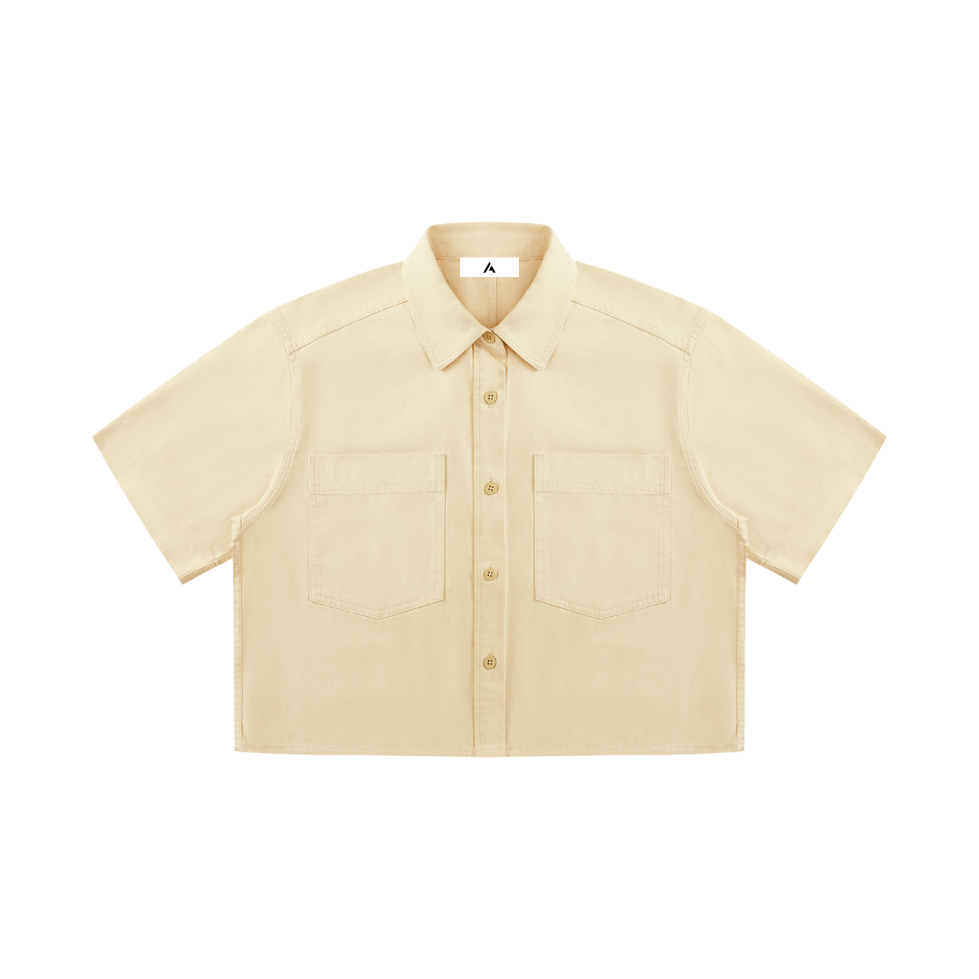 all,arcaprl,crop,short,sleeve,shortsleeve,shirt,collar,collared,100,cotton,upper,body,women,woman,womens,womans,wt0225
