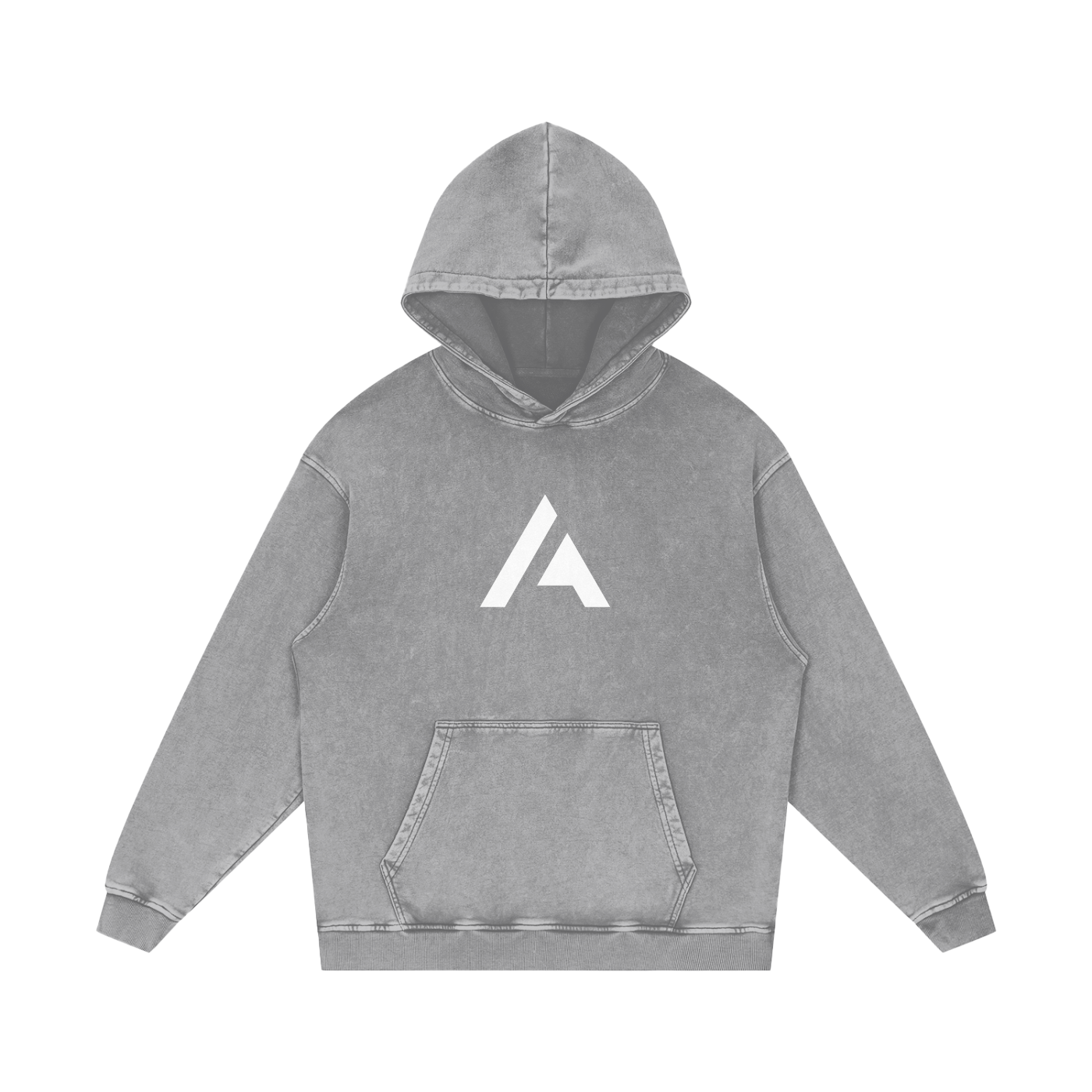 M | SNOW WASHED LOOSE COTTON HOODIE | with logo - Arcadia Apparel