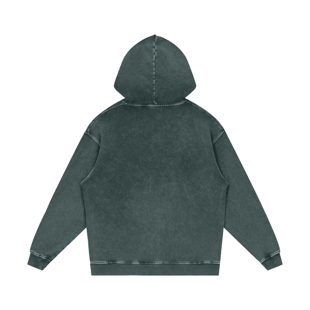 M | SNOW WASHED LOOSE COTTON HOODIE | no logo - Arcadia Apparel