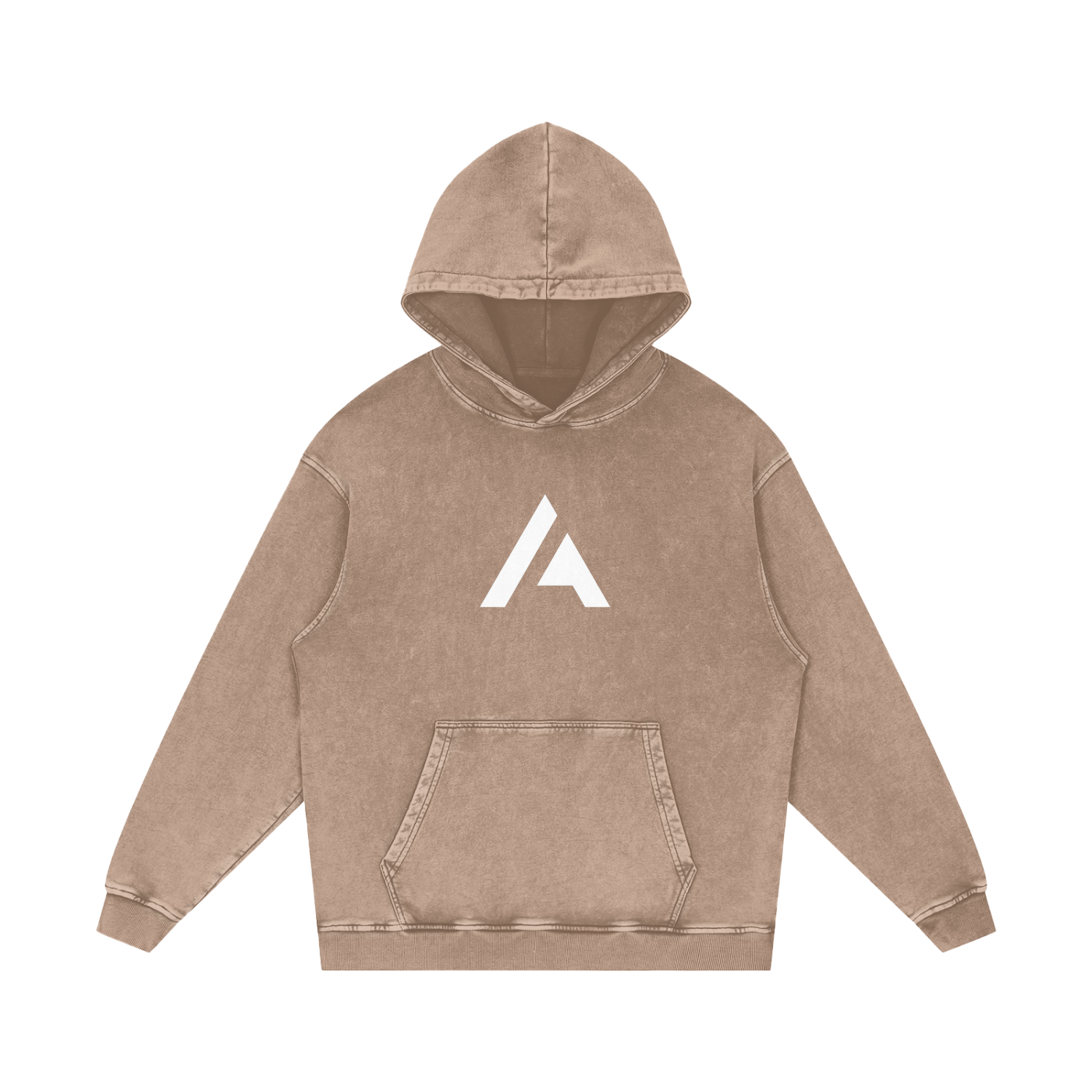 M | SNOW WASHED LOOSE COTTON HOODIE | with logo - Arcadia Apparel