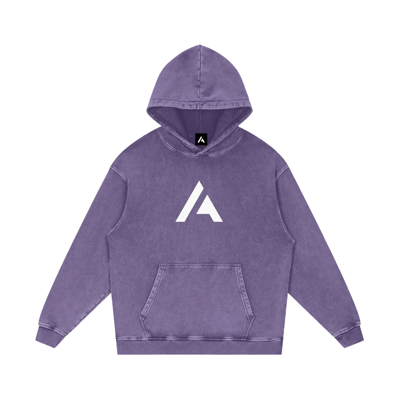 M | SNOW WASHED LOOSE COTTON HOODIE | with logo - Arcadia Apparel