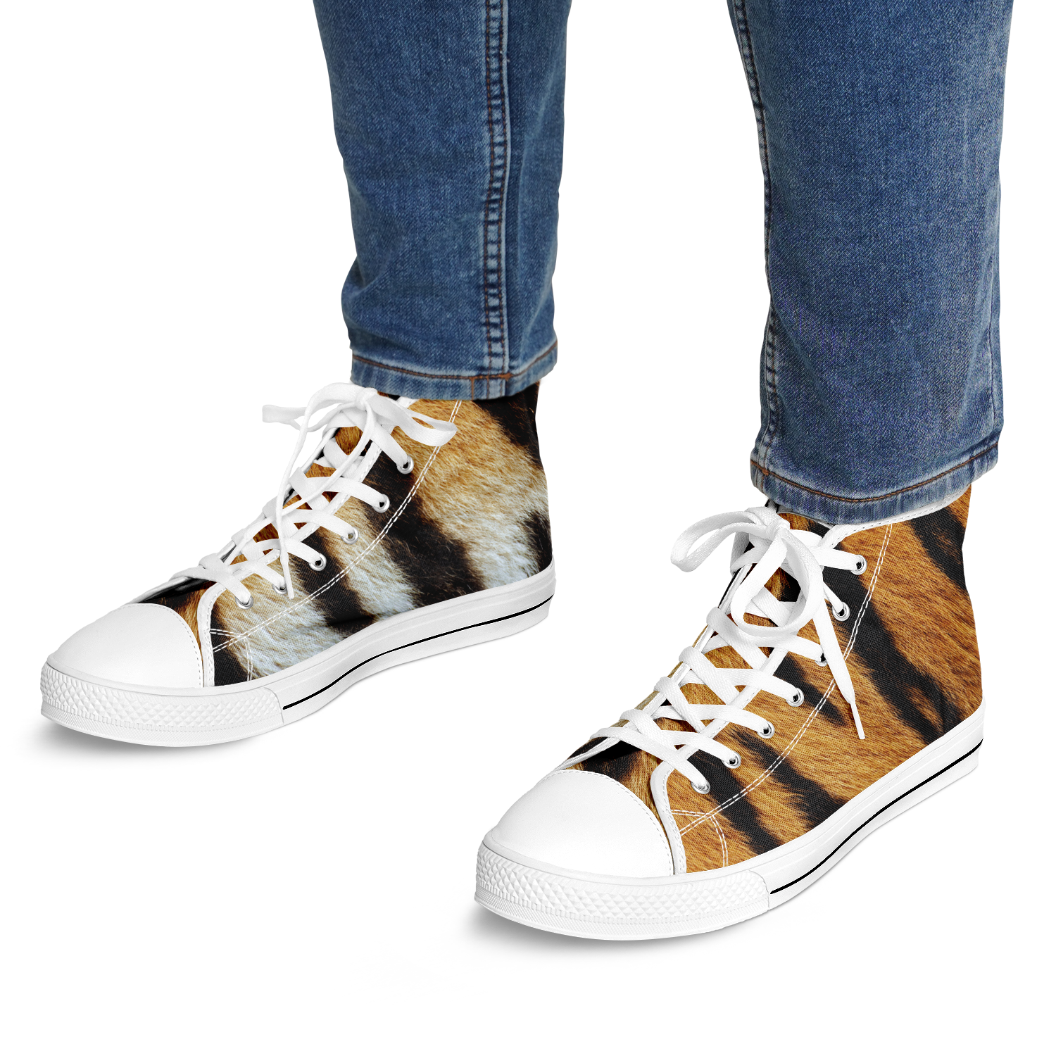SNE4K | high top | tiger stripes | white details