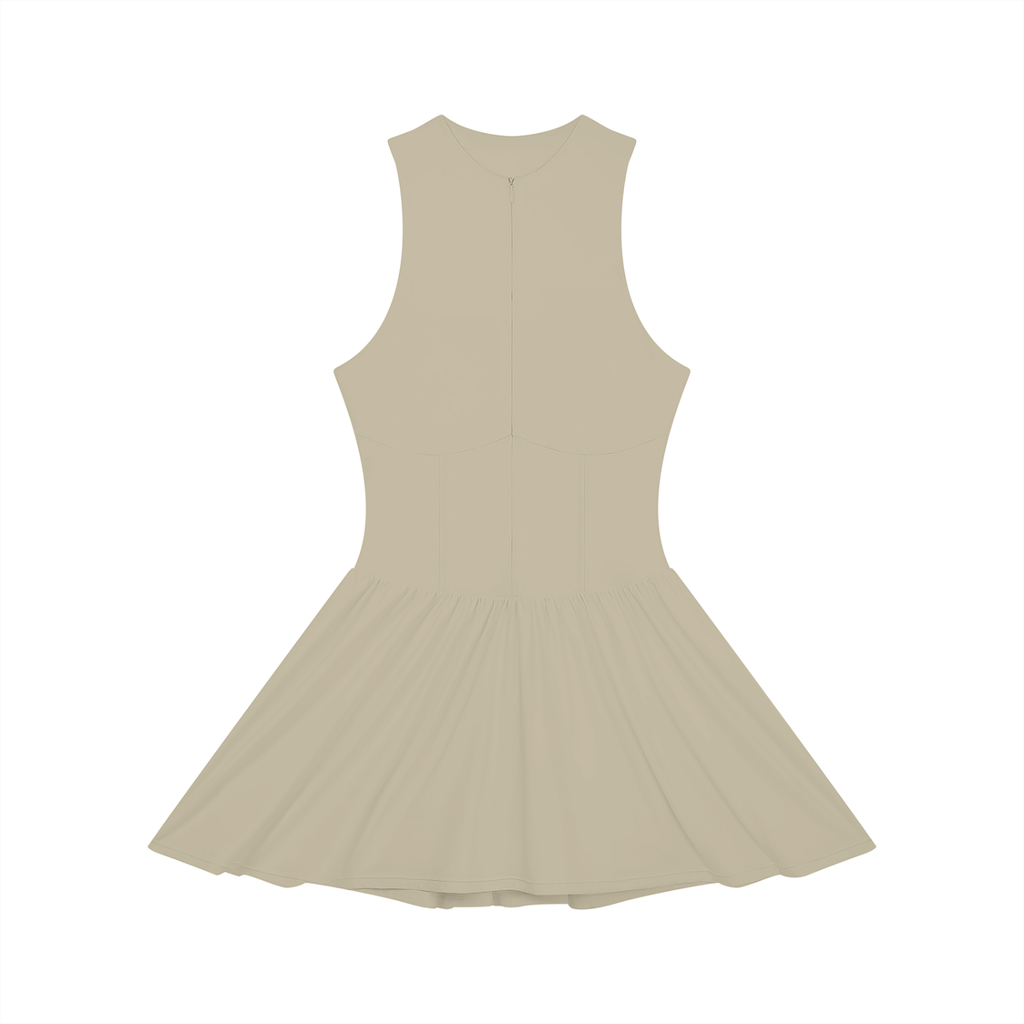 all,arcaprl,wo0015,upper,body,ruched,sleeveless,x,line,full,zip,dress,womens,women,woman,womans