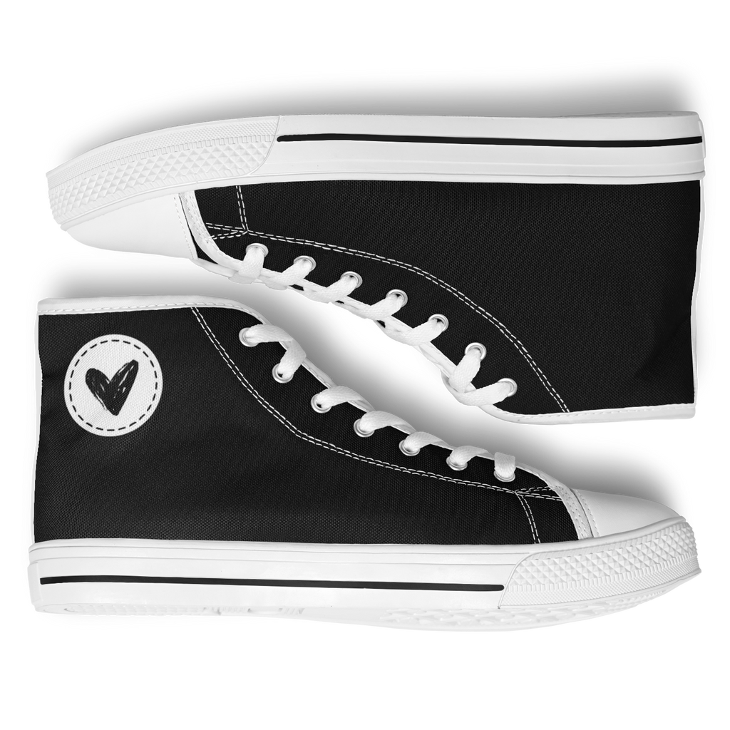 N | SNEAK | high top | black heart and stitches - Arcadia Apparel