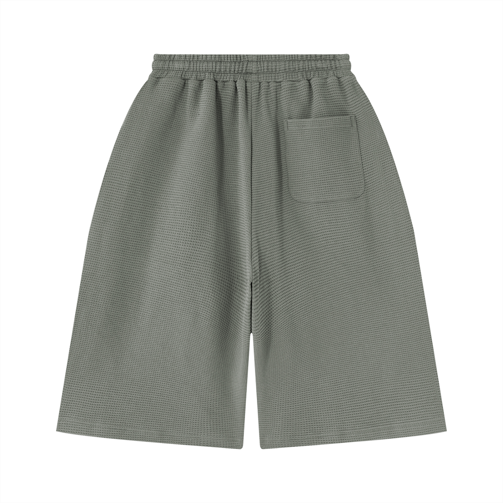 O | wide-leg waffle shorts