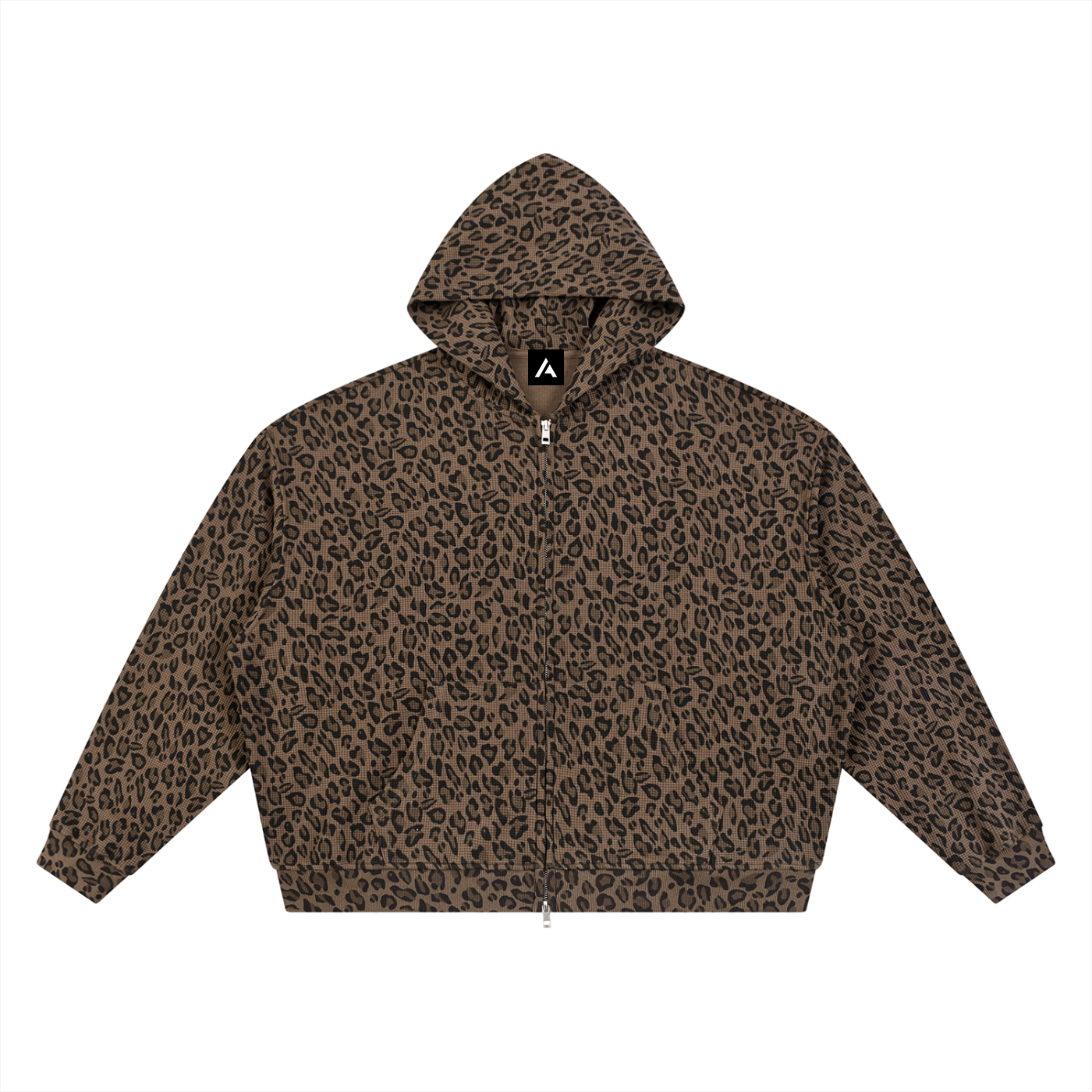 all,arcaprl,leopard,print,full,zip,hoodie,waffle,one,size,upper,body,ut0143