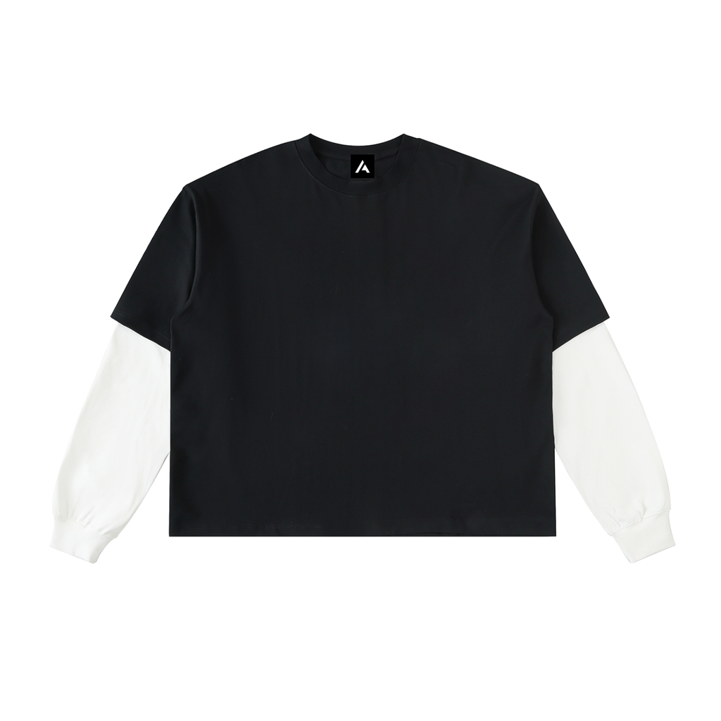 all,arcaprl,arcadia apparel,arcadia,layered,contrast sleeve,cotton,t-shirt,tee,one-size