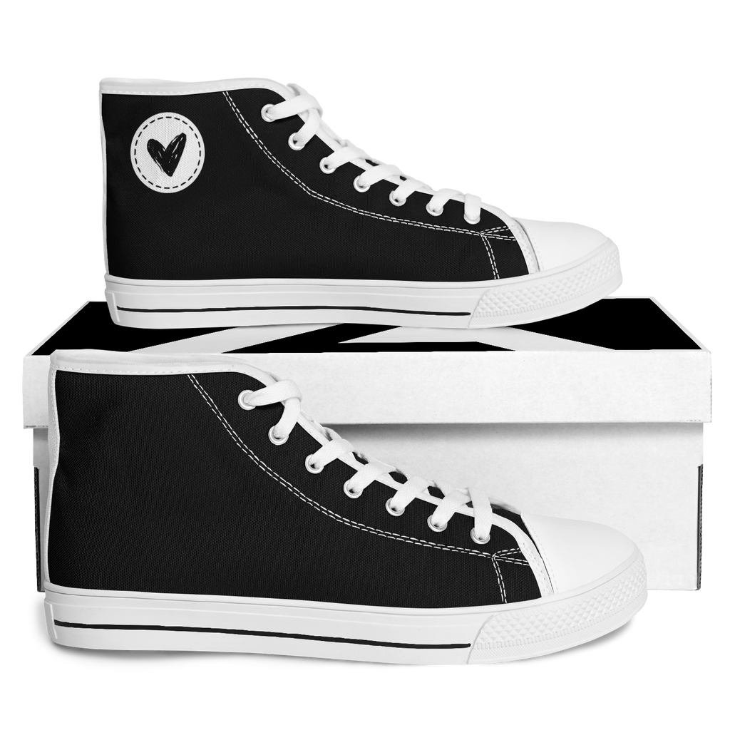 N | SNEAK | high top | black heart and stitches - Arcadia Apparel