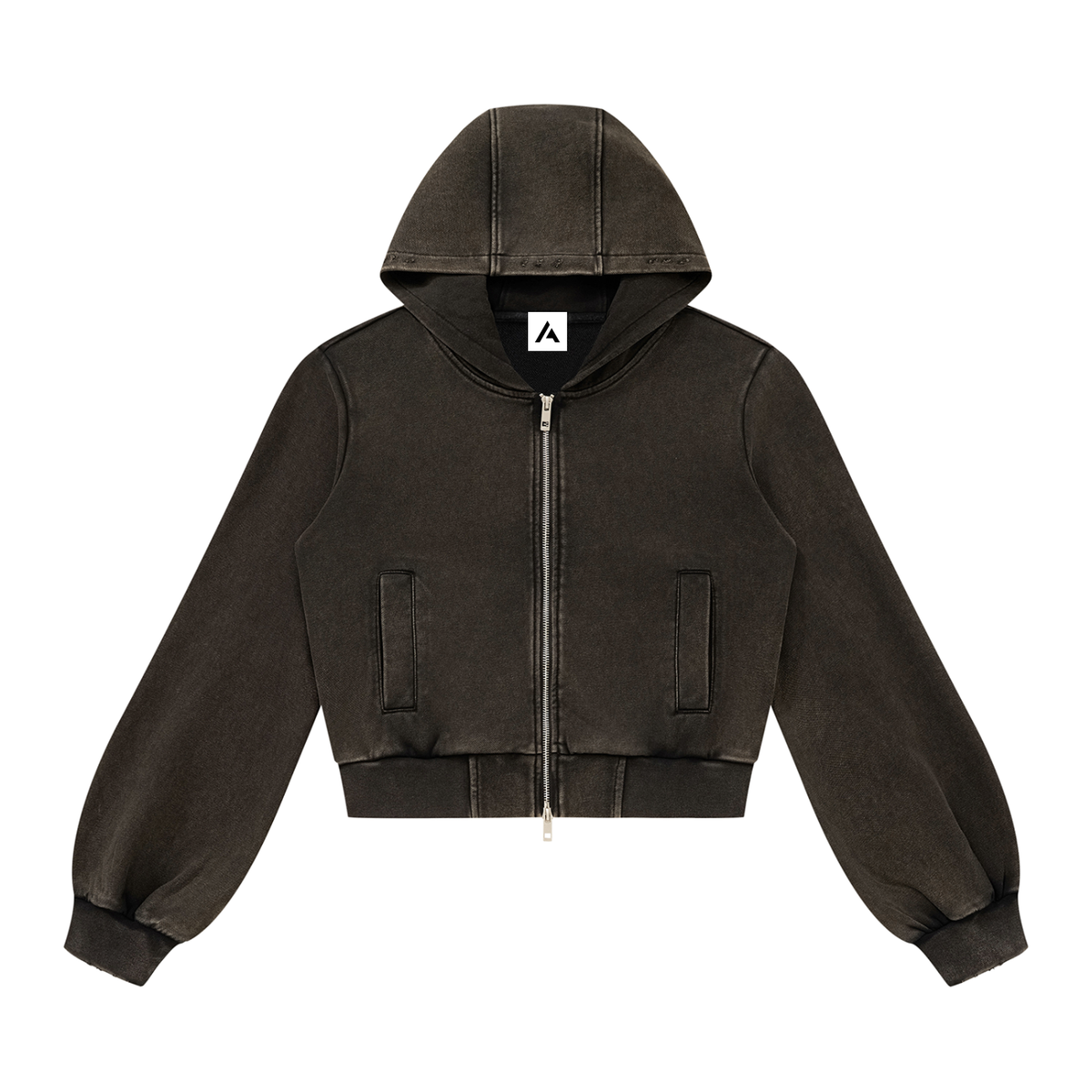 W | vintage wash full zip hoodie