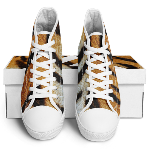 SNE4K | high top | tiger stripes | white details