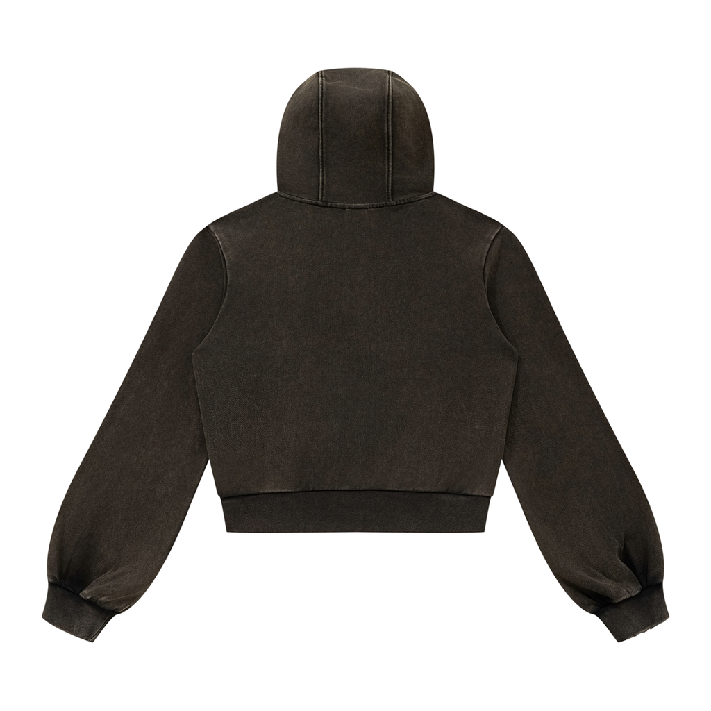 W | vintage wash full zip hoodie