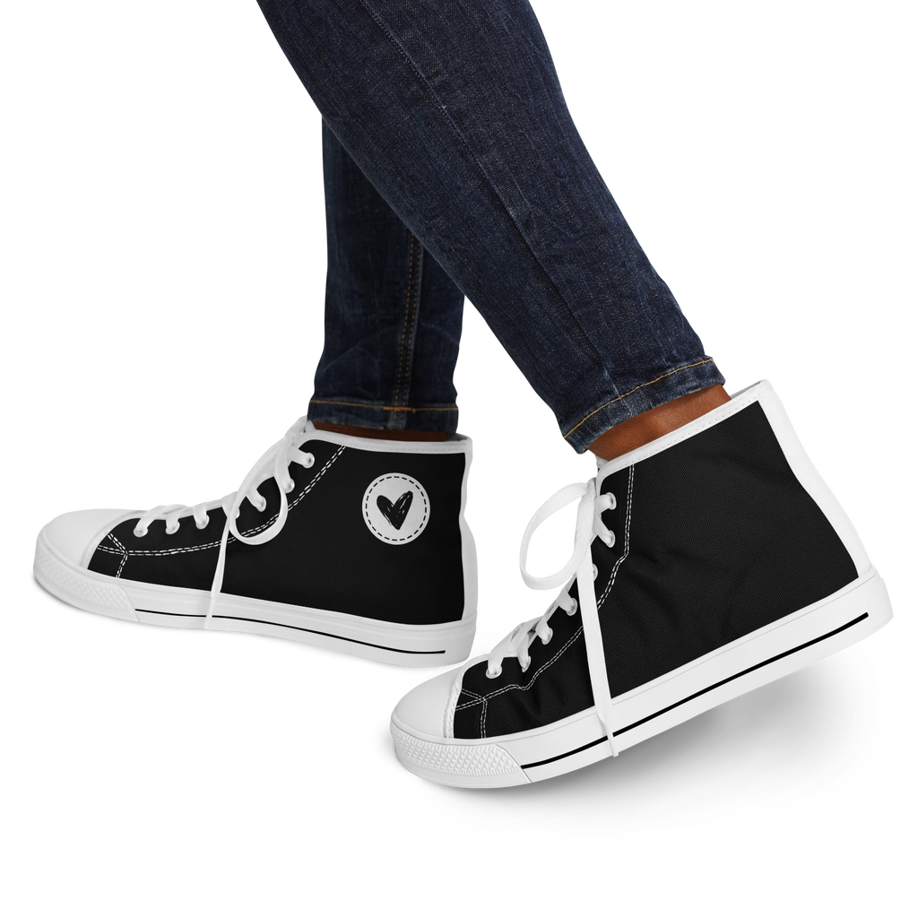 N | SNEAK | high top | black heart and stitches - Arcadia Apparel