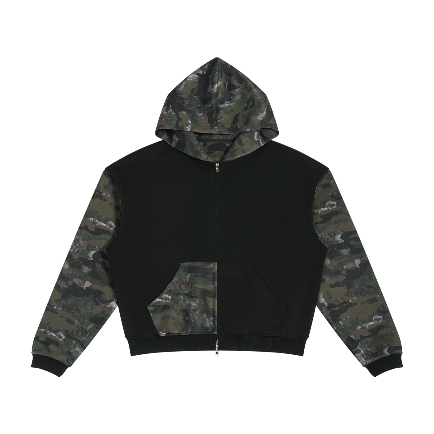 all,arcaprl,ut0219,one,size,upper,body,color,colour,block,colorblock,colourblock,camo,fullzip,full,zip,boxy,hoodie
