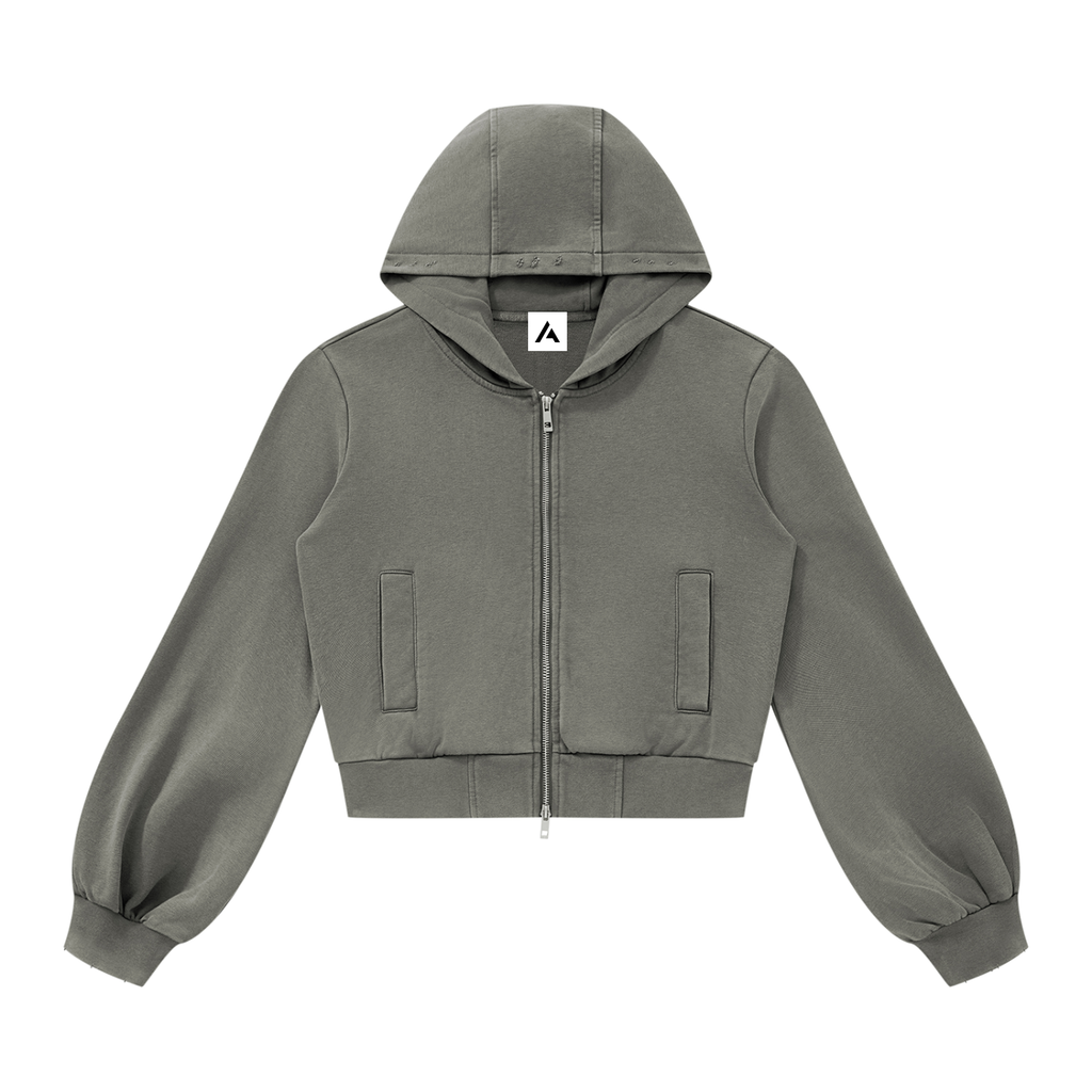 W | vintage wash full zip hoodie