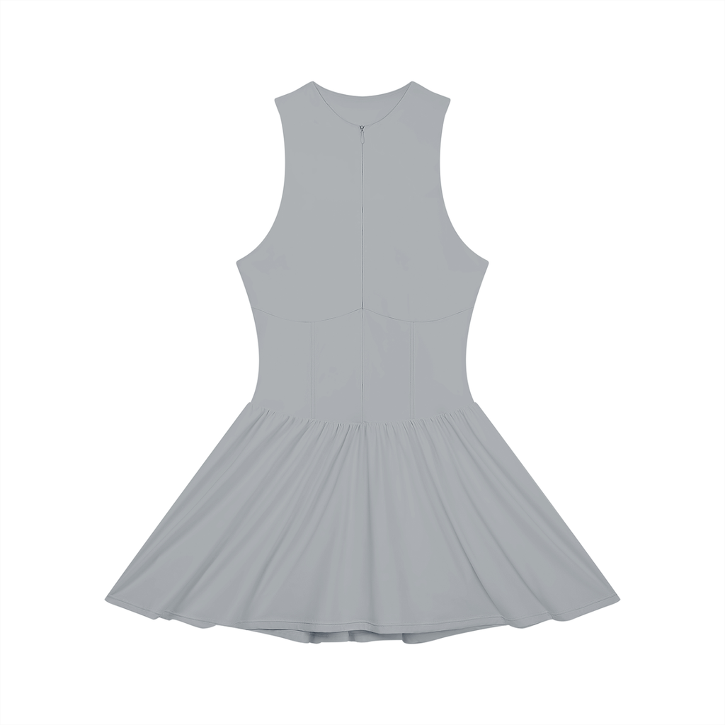 all,arcaprl,wo0015,upper,body,ruched,sleeveless,x,line,full,zip,dress,womens,women,woman,womans
