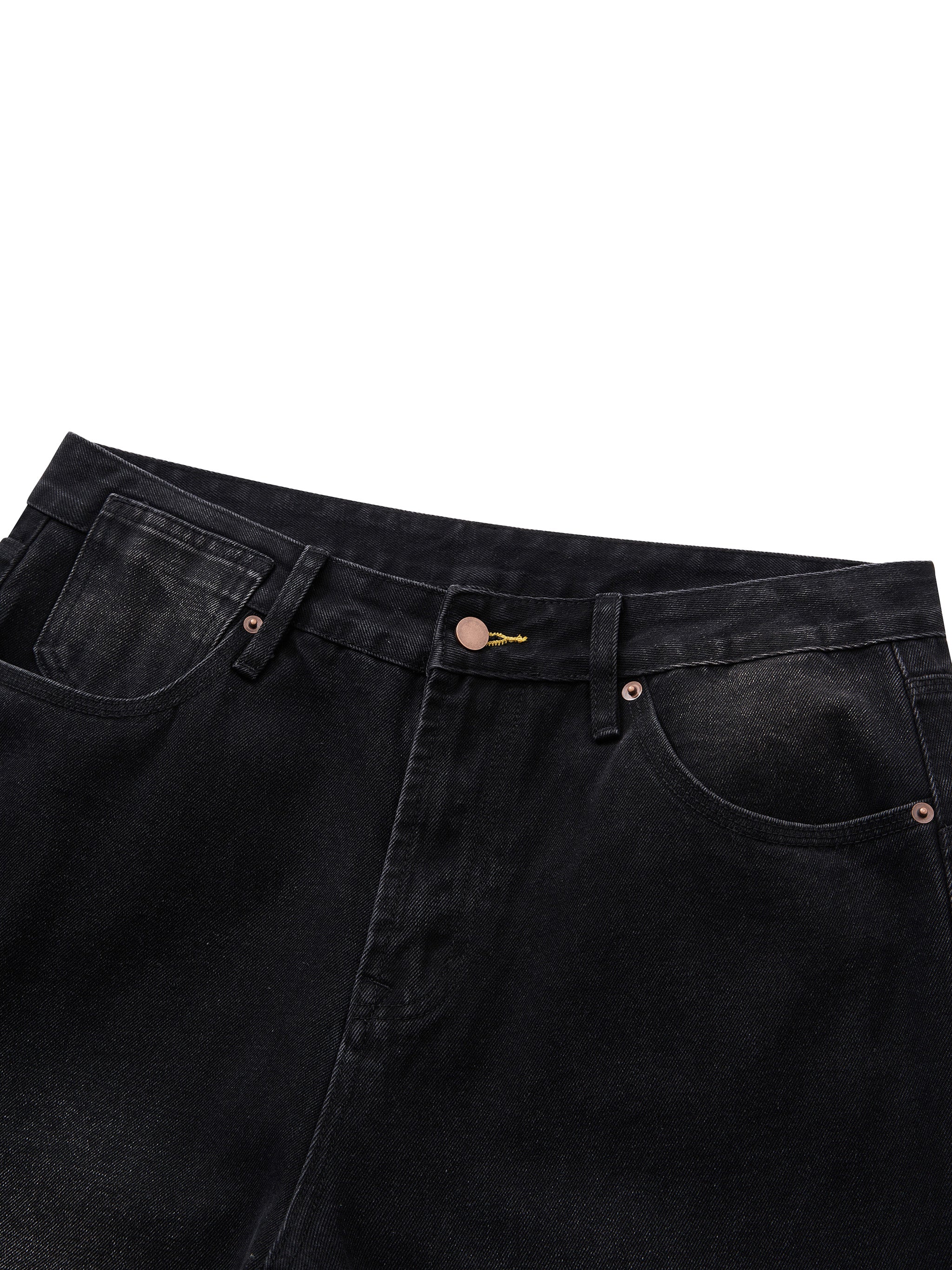 M | vintage wash wide leg jeans | black
