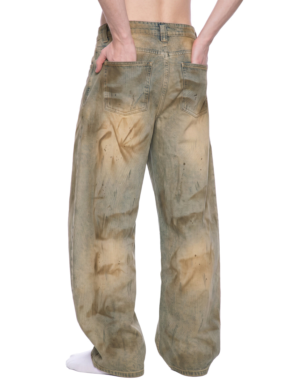 M | vintage wash barrel leg jeans