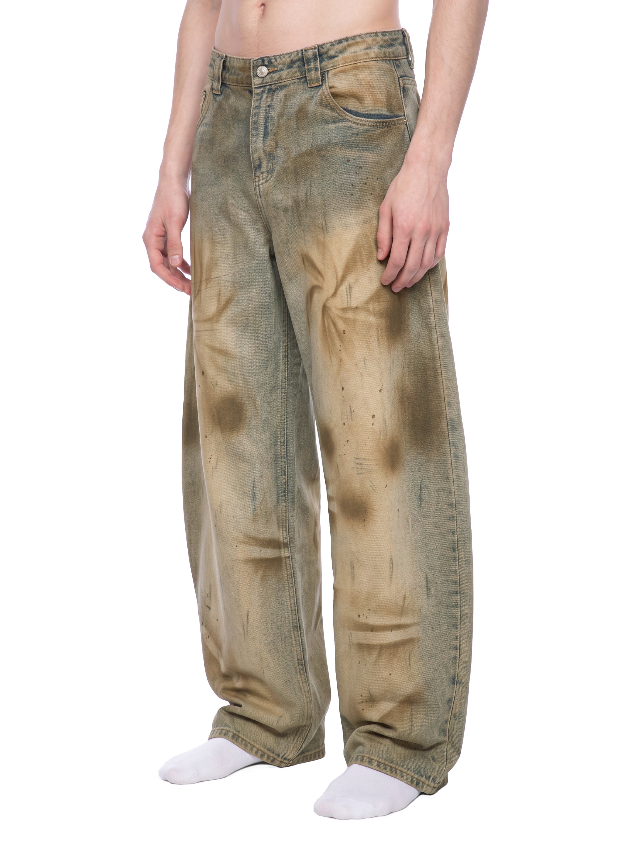 M | vintage wash barrel leg jeans