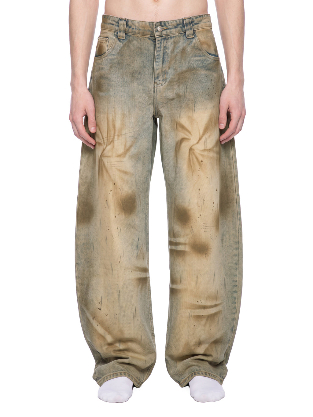 M | vintage wash barrel leg jeans