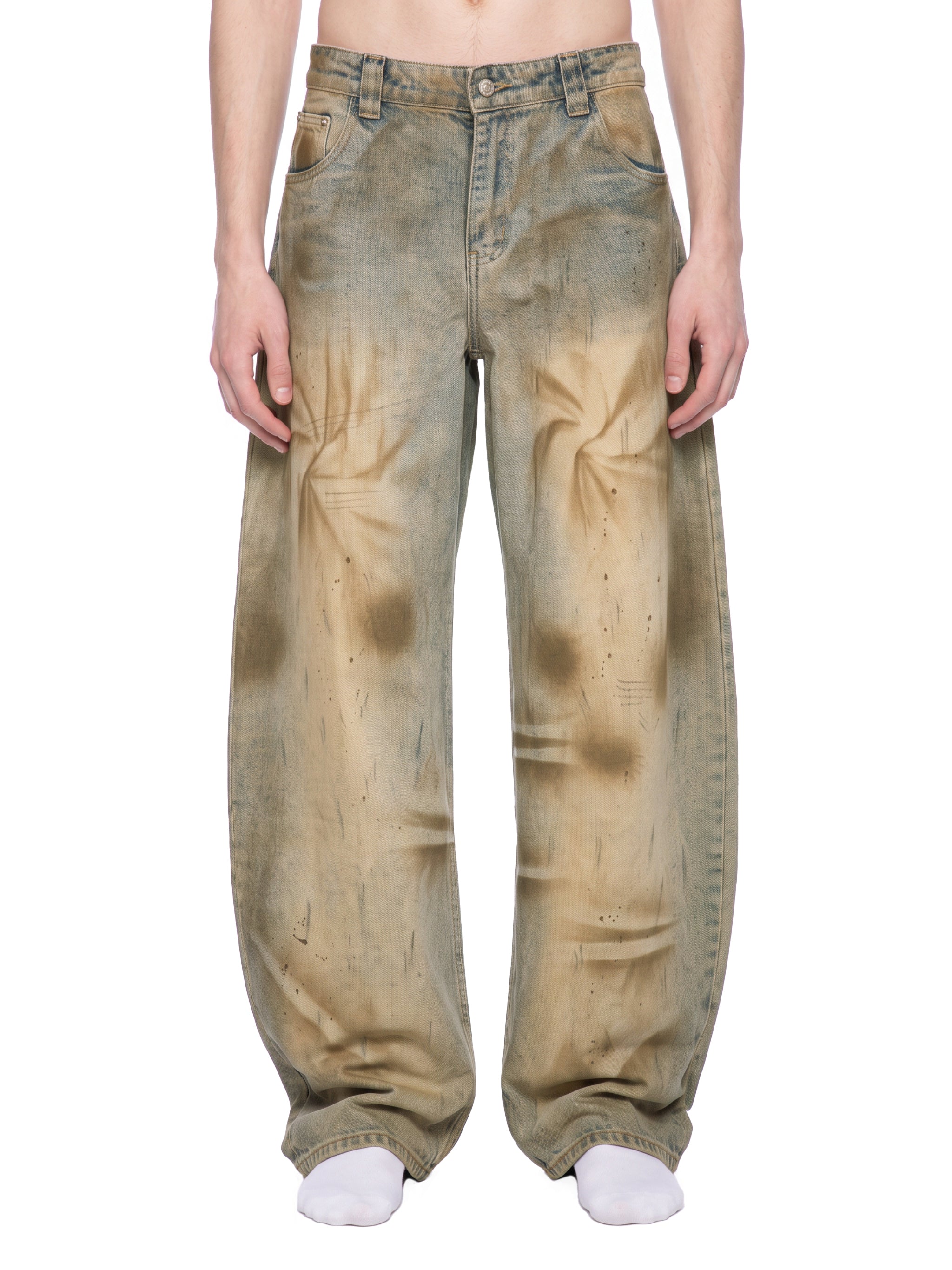 M | vintage wash barrel leg jeans