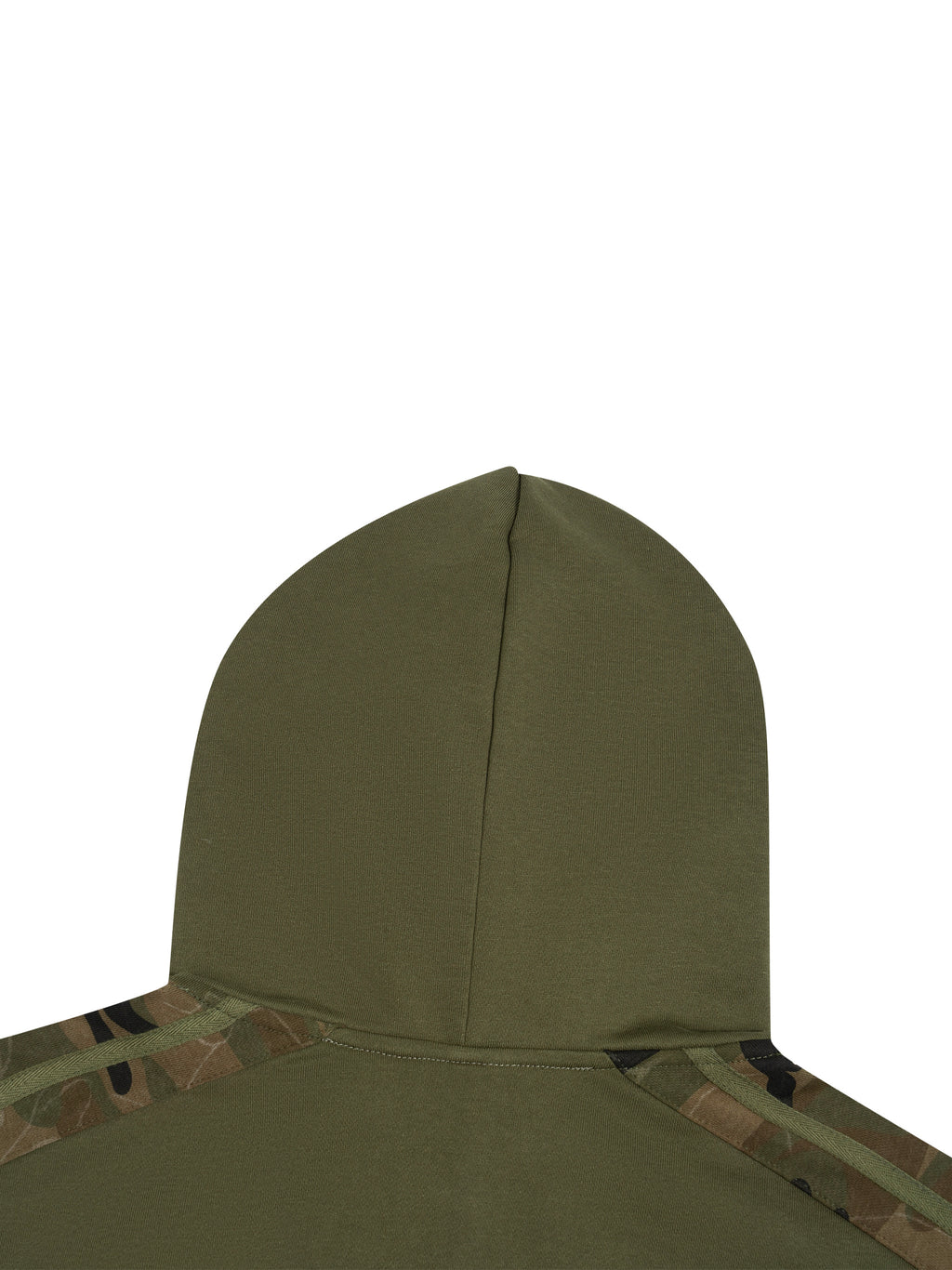 O | boxy camo-panelled hoodie