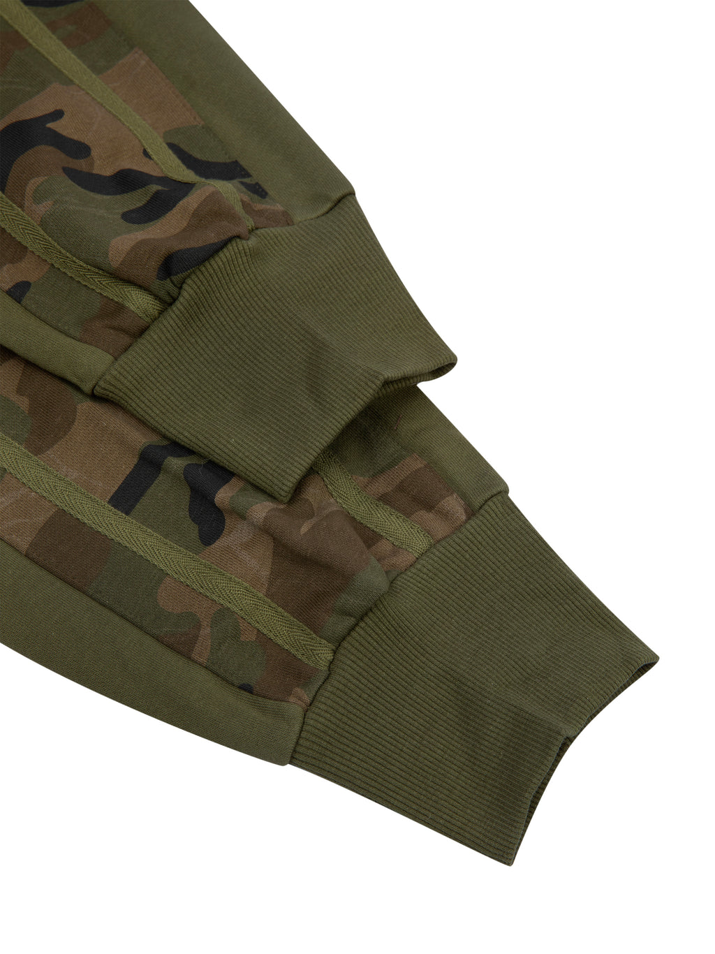 O | boxy camo-panelled hoodie