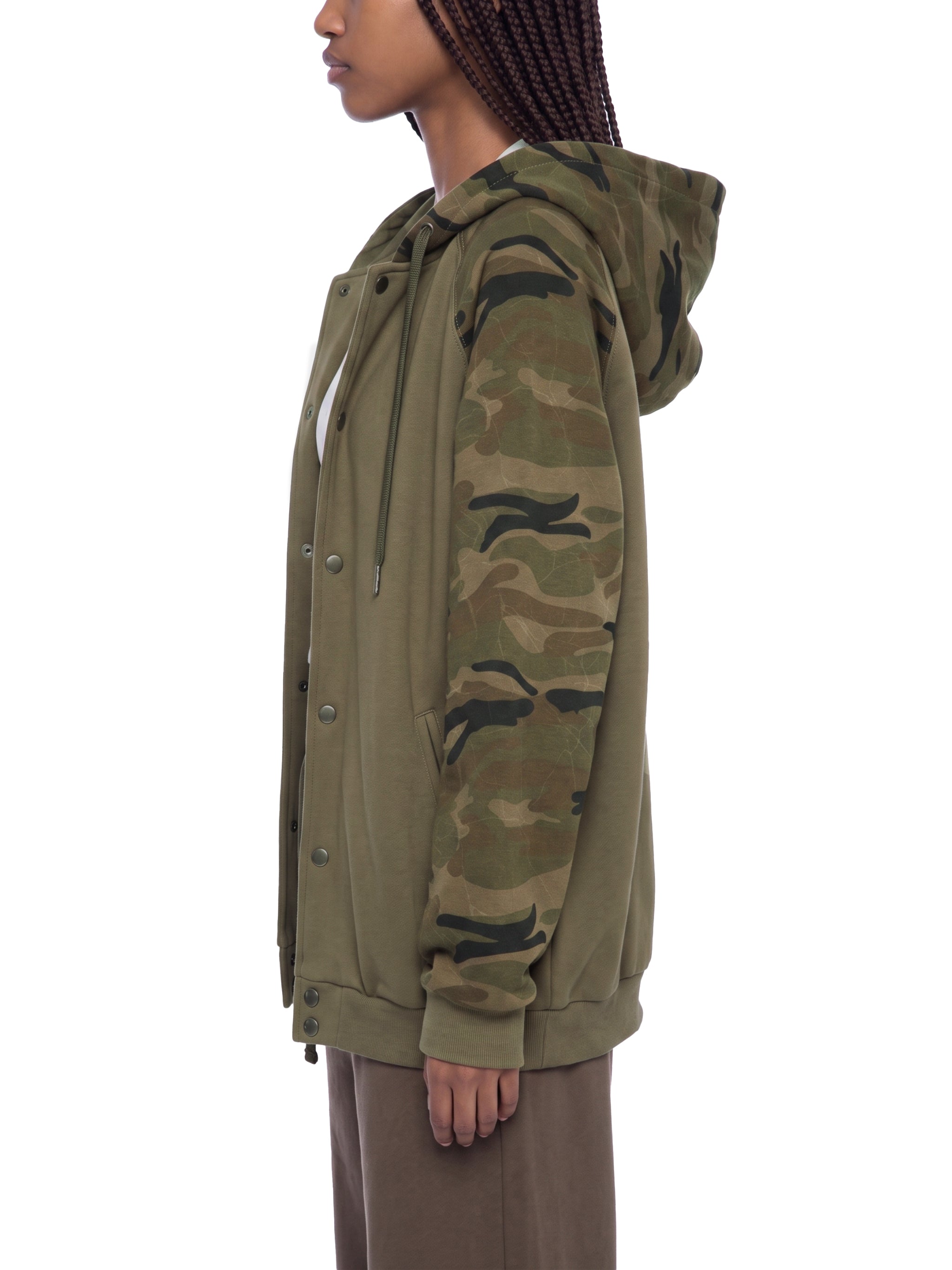 O | camo-splice raglan zip hoodie