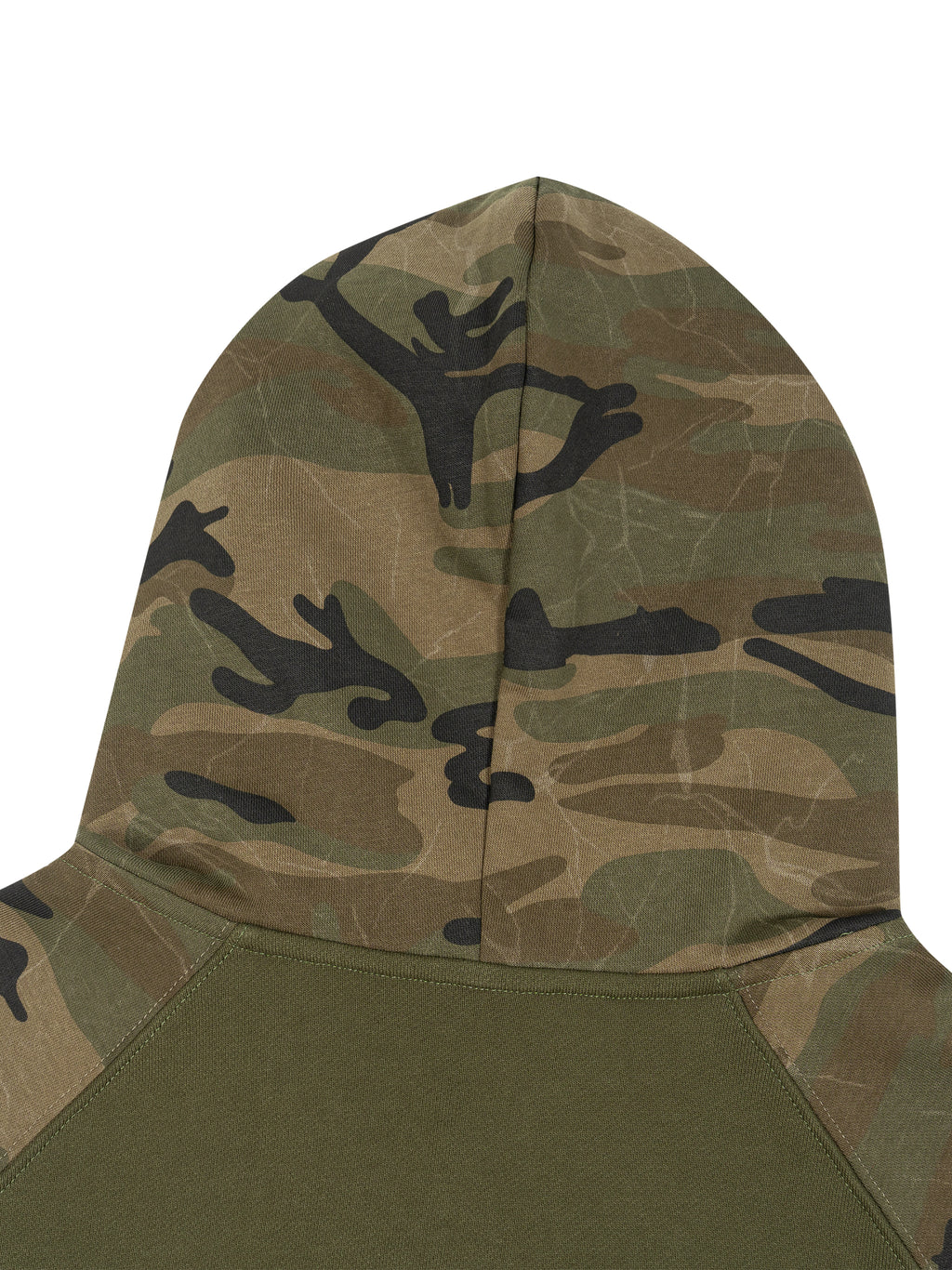 O | camo-splice raglan zip hoodie