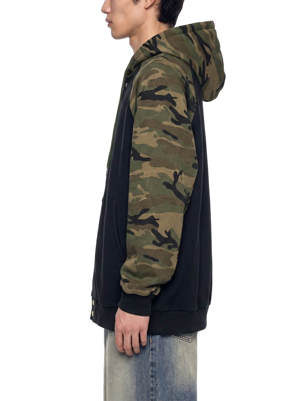 O | camo-splice raglan zip hoodie