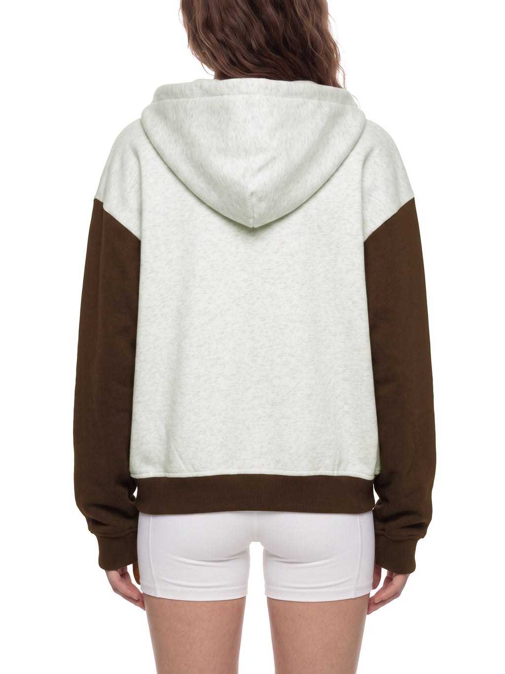 O | colour block fleece full-zip hoodie