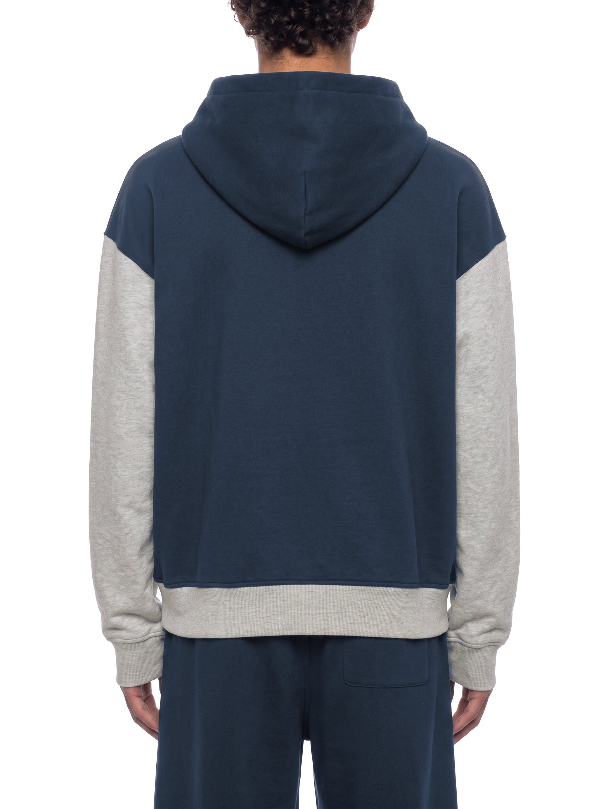 O | colour block fleece full-zip hoodie