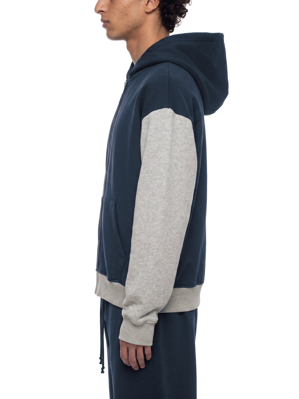 O | colour block fleece full-zip hoodie