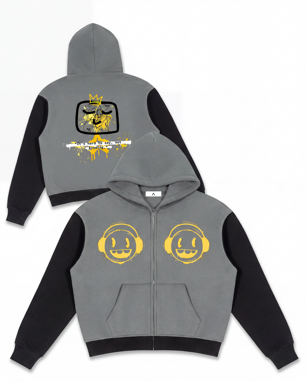 O | colour block fleece full-zip hoodie | "It's hard to say, not knowing."