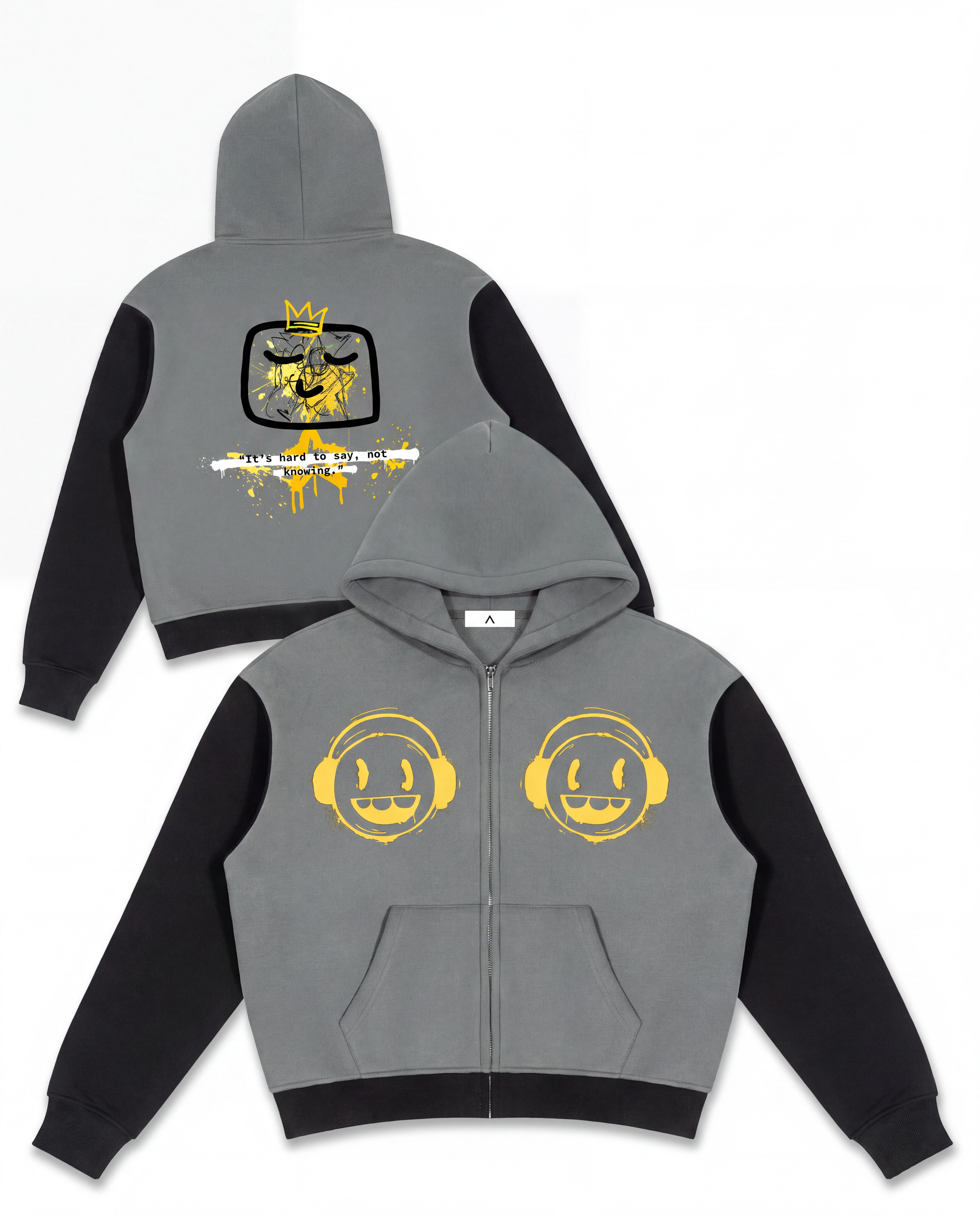 O | colour block fleece full-zip hoodie | "It's hard to say, not knowing."