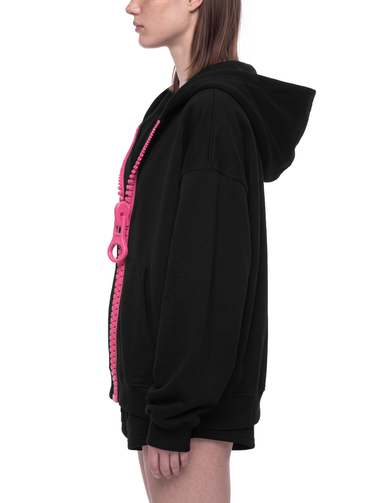 O | oversized chunky-zip boxy hoodie