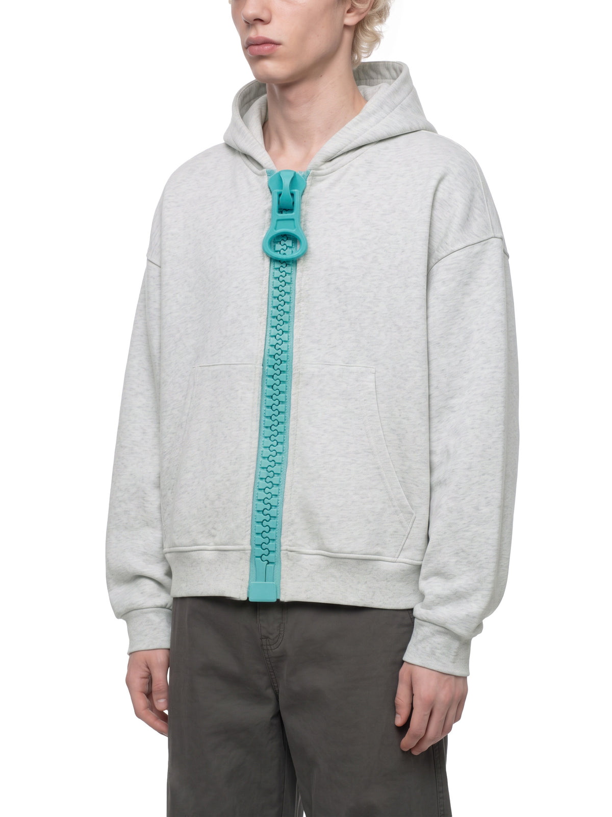 O | oversized chunky-zip boxy hoodie