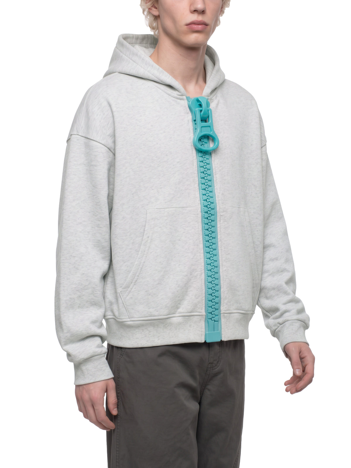 O | oversized chunky-zip boxy hoodie
