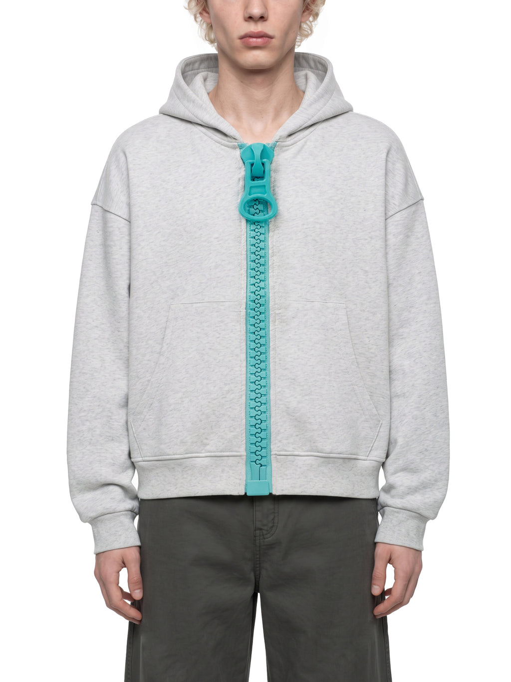 O | oversized chunky-zip boxy hoodie