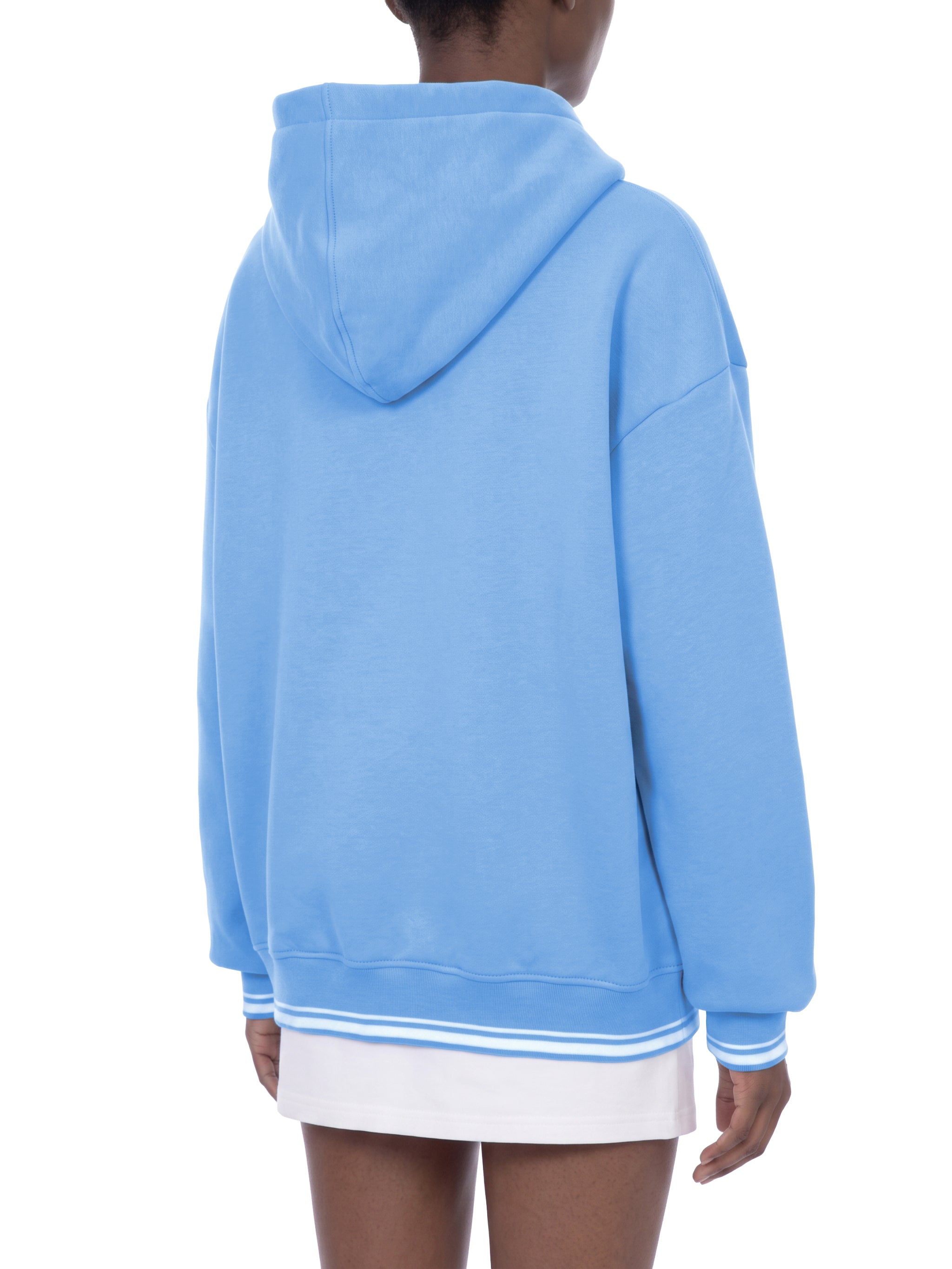 O | oversized colour block fleece hoodie