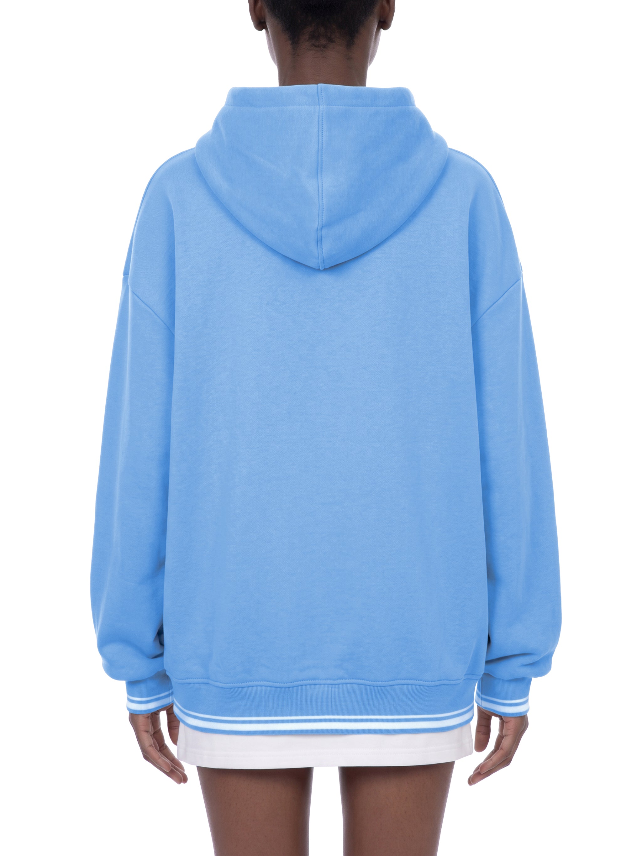 O | oversized colour block fleece hoodie