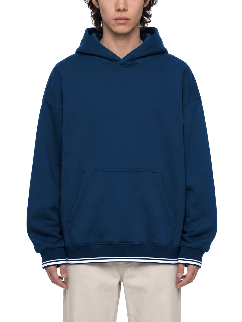 O | oversized colour block fleece hoodie