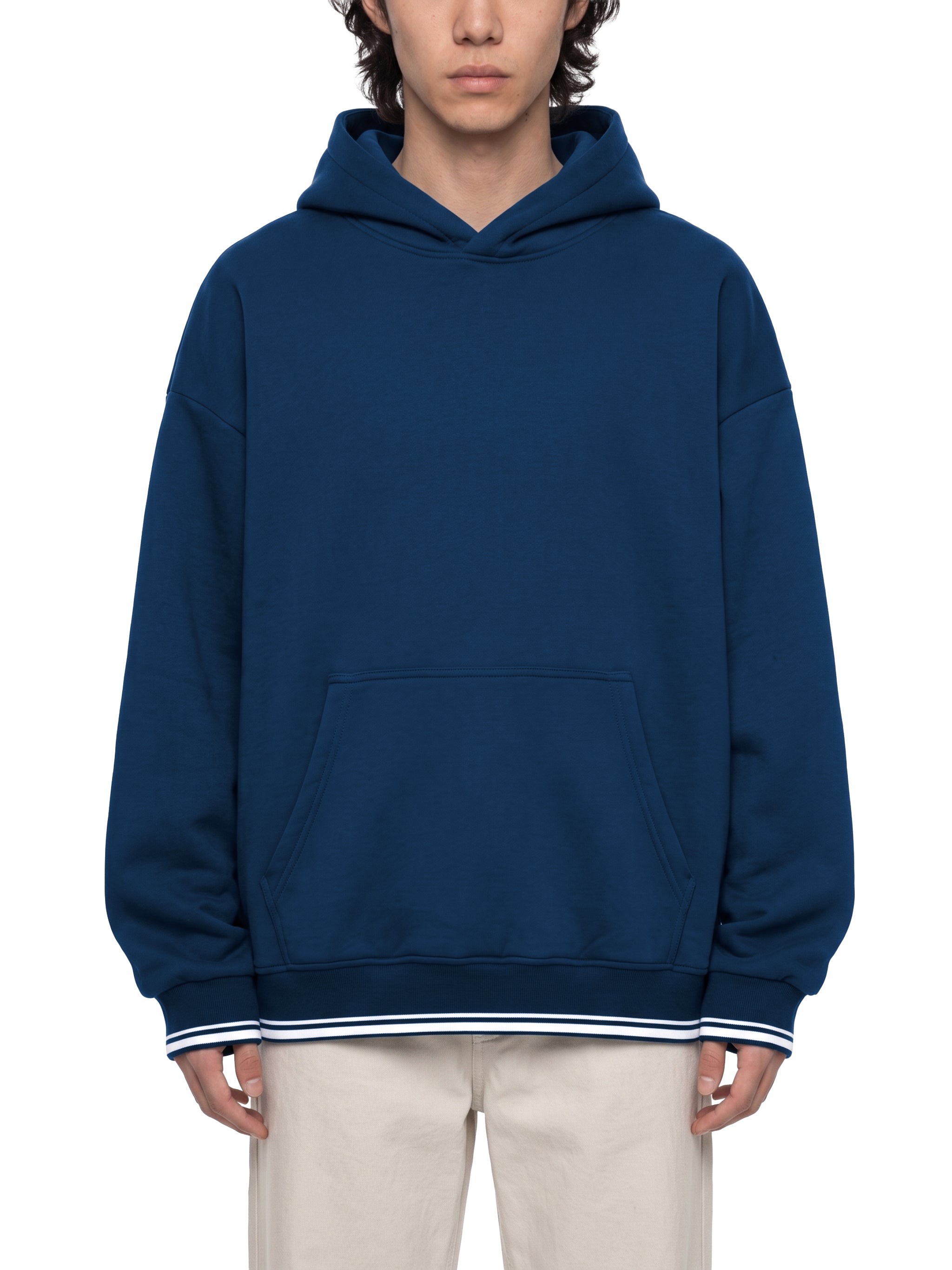O | oversized colour block fleece hoodie