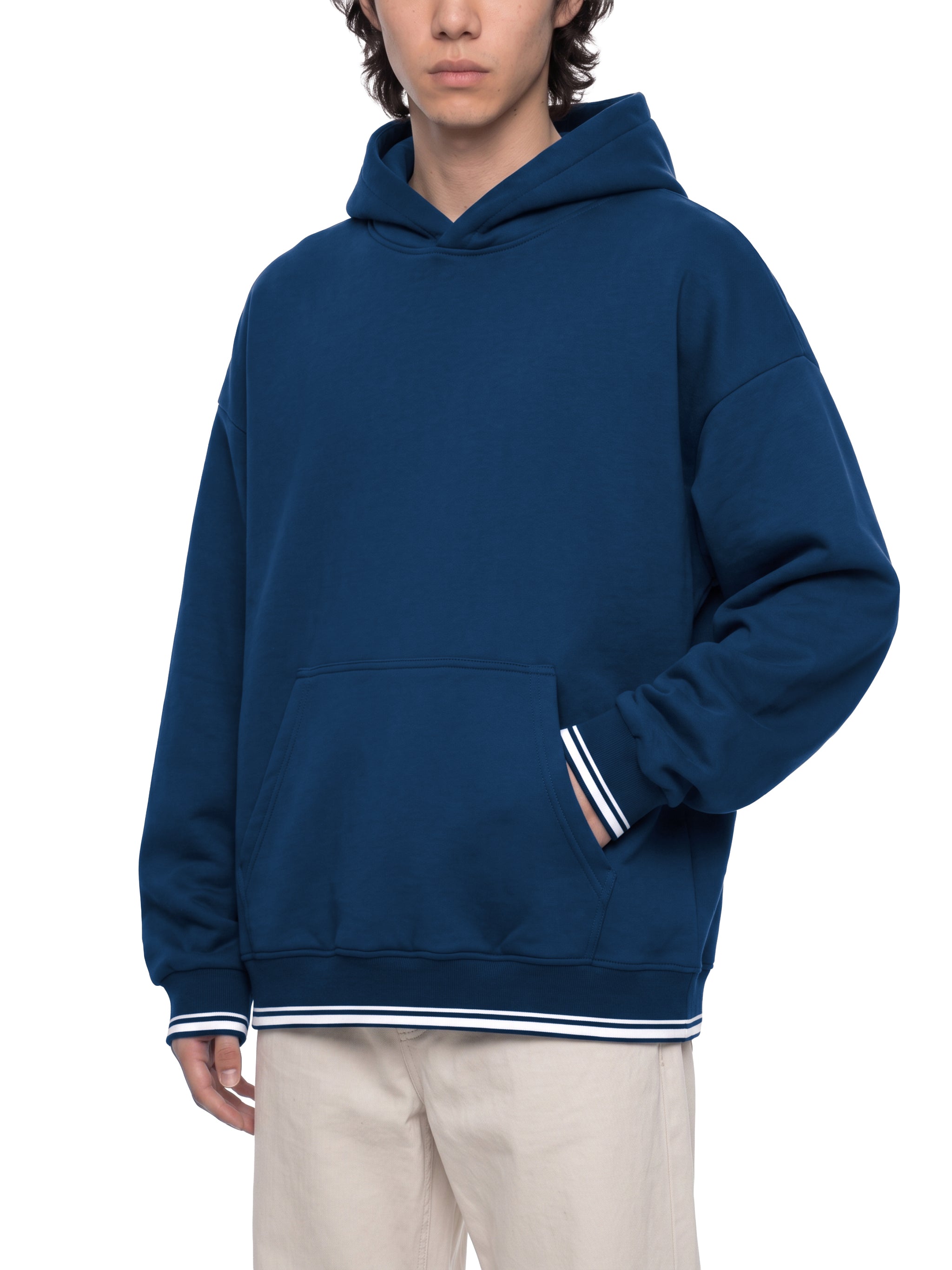 O | oversized colour block fleece hoodie